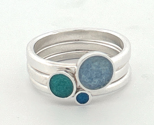 Three little birds - Enamel stacking rings